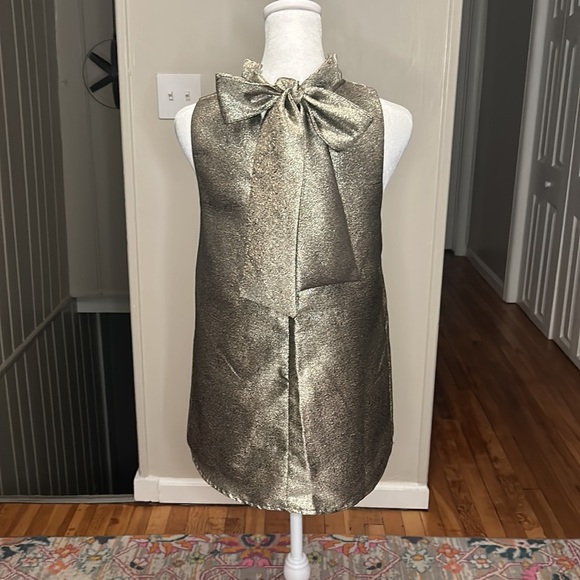 Tuckernuck Pomander Place Gold Glitter Metallic Mason Blouse New Size XS - Picture 9 of 12